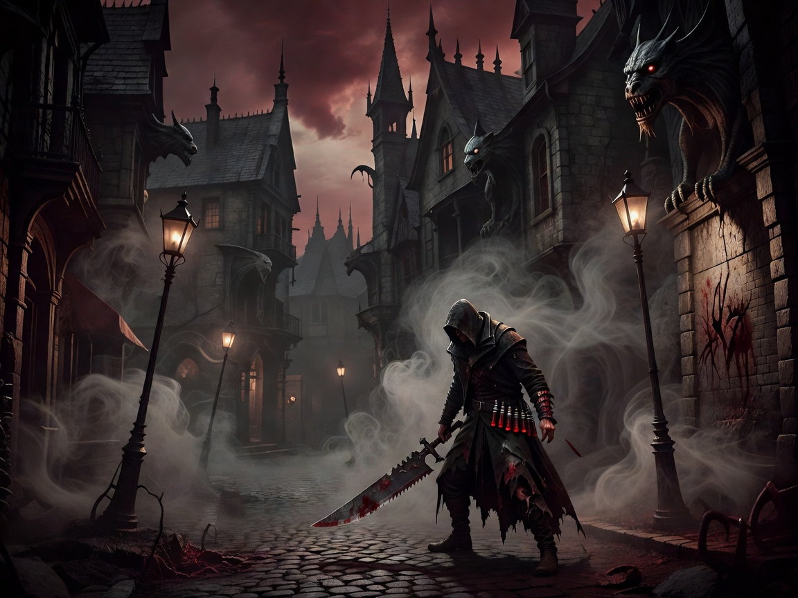 Gothic Dark Fantasy Castle Bloodborne Graphic
